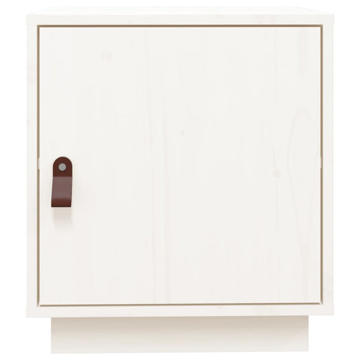 Nachttische 2 Stk. Weiß 40x34x45 cm Massivholz Kiefer