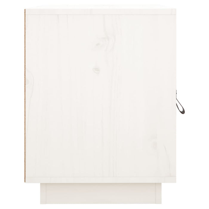 Nachttische 2 Stk. Weiß 40x34x45 cm Massivholz Kiefer