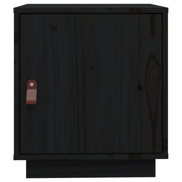 Nachttische 2 Stk. Schwarz 40x34x45 cm Massivholz Kiefer