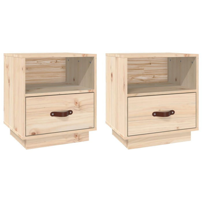 Nachttische 2 Stk. 40x34x45 cm Massivholz Kiefer