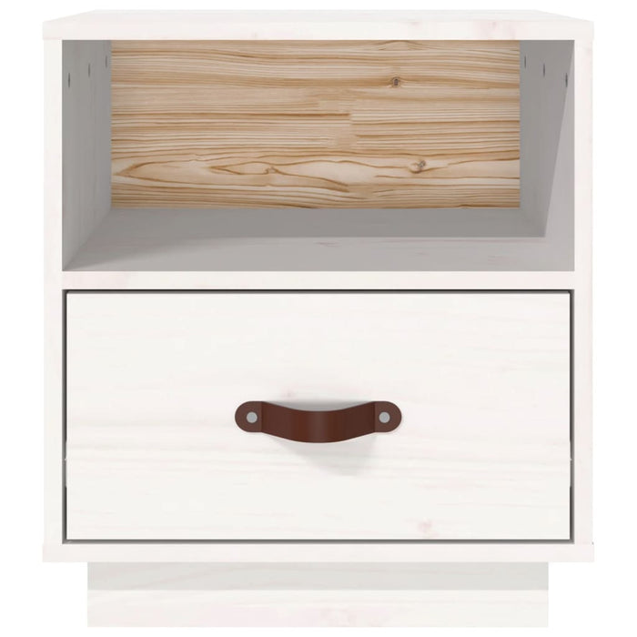 Nachttisch Weiß 40x34x45 cm Massivholz Kiefer