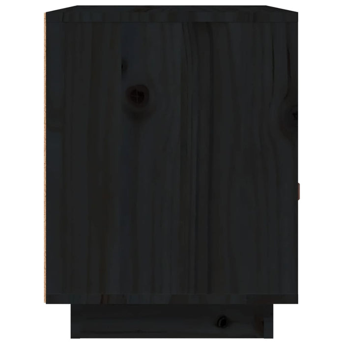 Nachttisch Schwarz 40x34x45 cm Massivholz Kiefer