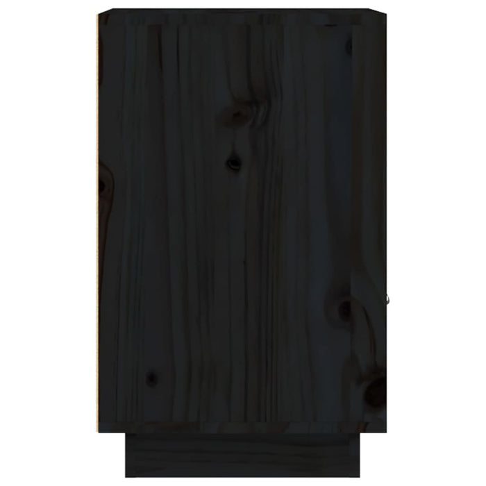 Nachttische 2 Stk. Schwarz 40x34x55 cm Massivholz Kiefer