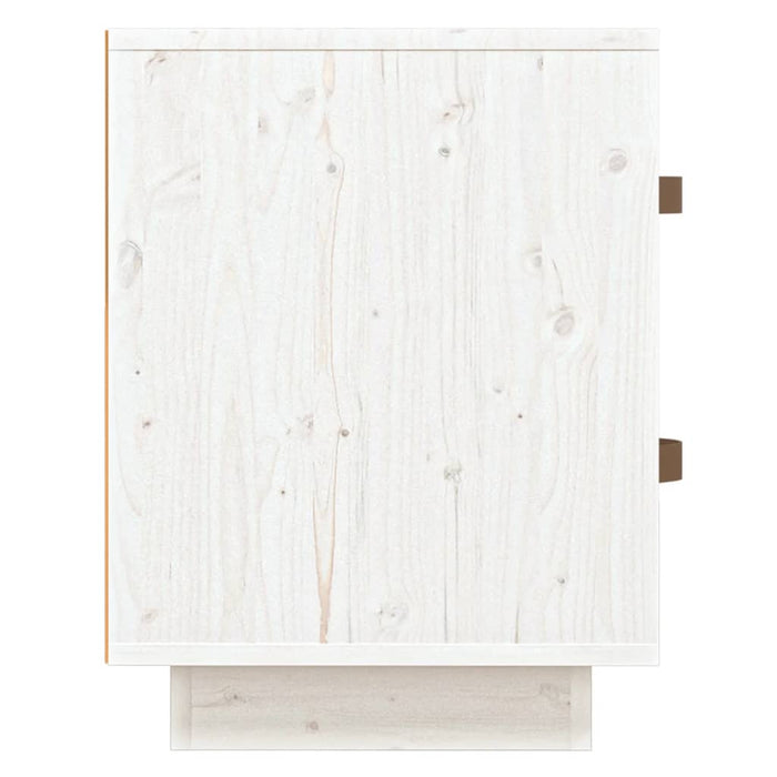 Nachttische 2 Stk. Weiß 40x34x45 cm Massivholz Kiefer