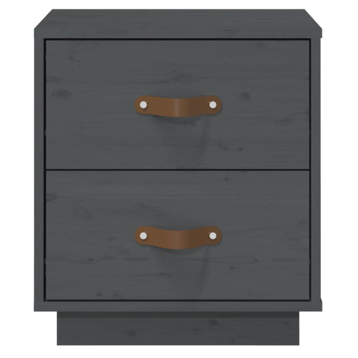 Nachttisch Grau 40x34x45 cm Massivholz Kiefer