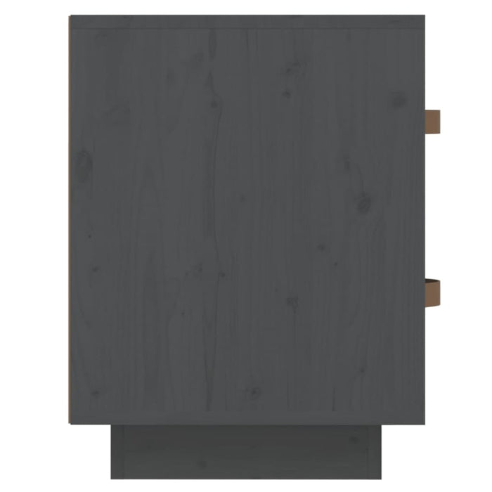 Nachttische 2 Stk. Grau 40x34x45 cm Massivholz Kiefer