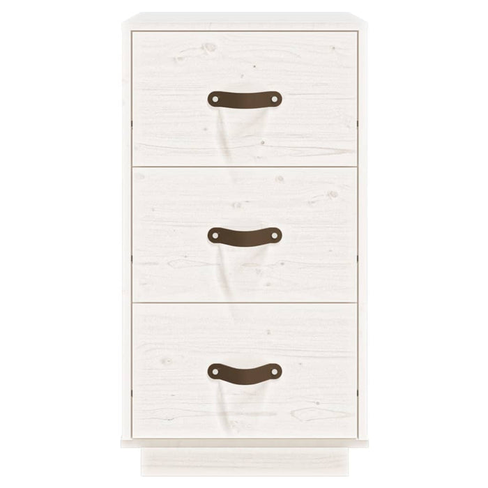 Nachttisch Weiß 40x40x75 cm Massivholz Kiefer