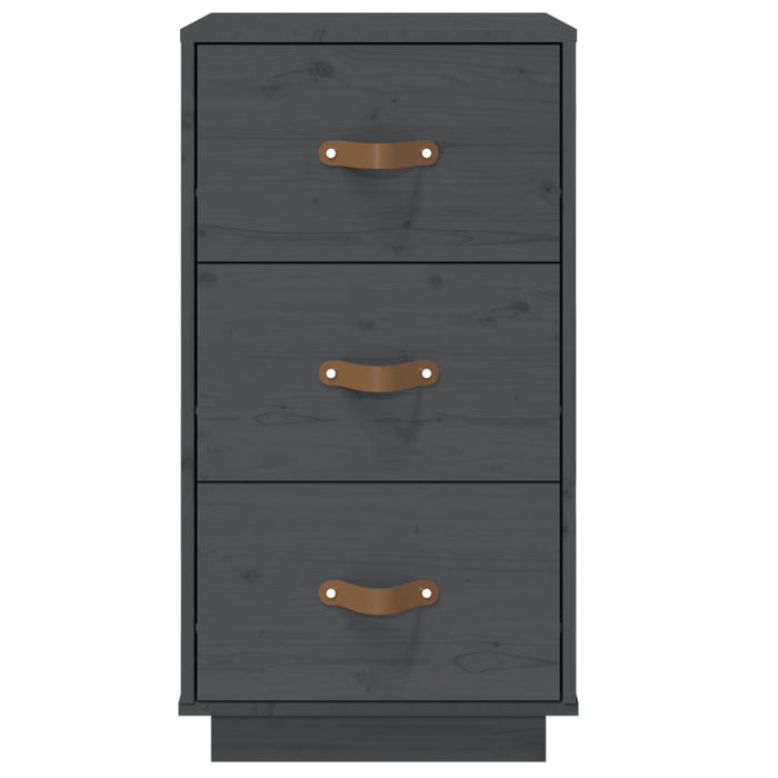 Nachttische 2 Stk. Grau 40x40x75 cm Massivholz Kiefer