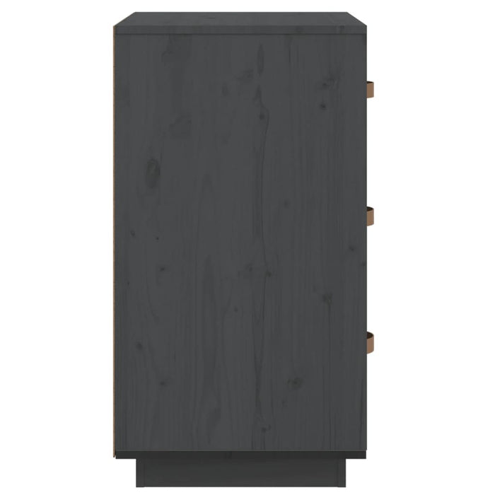 Nachttische 2 Stk. Grau 40x40x75 cm Massivholz Kiefer