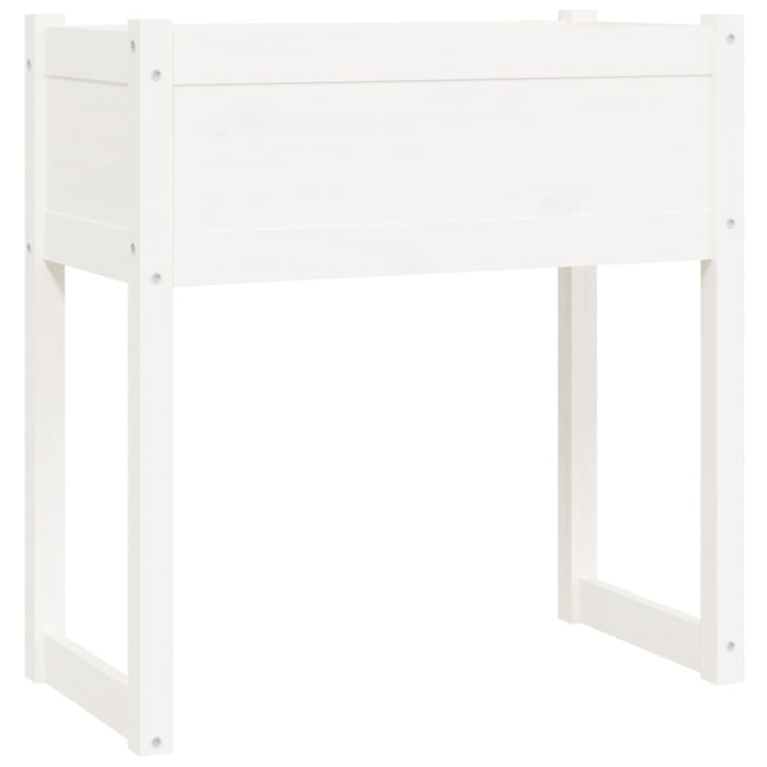 Pflanzkübel Weiß 78x40x81 cm Massivholz Kiefer