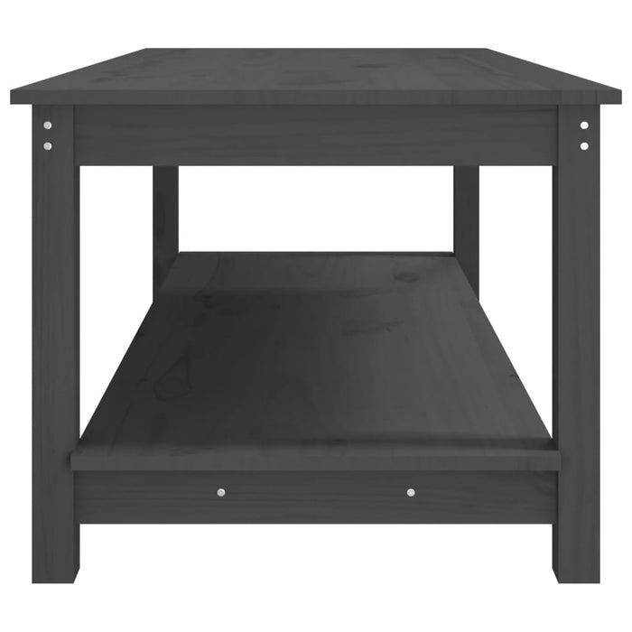 Coffee table gray 110x55x45 cm solid pine wood