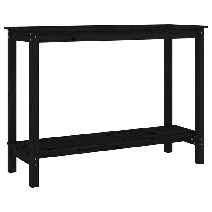 Console table black 110x40x80 cm solid pine wood