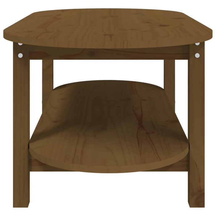 Coffee table honey brown 110x55x45 cm solid pine wood