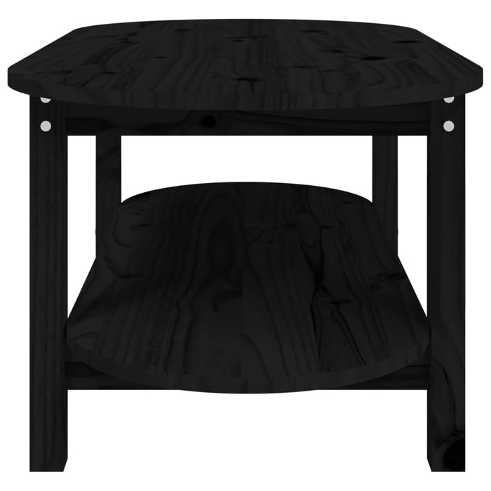 Couchtisch Schwarz 110x55x45 cm Massivholz Kiefer