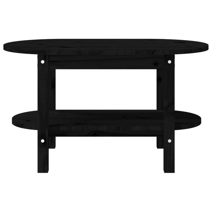Coffee table black 80x45x45 cm solid pine wood
