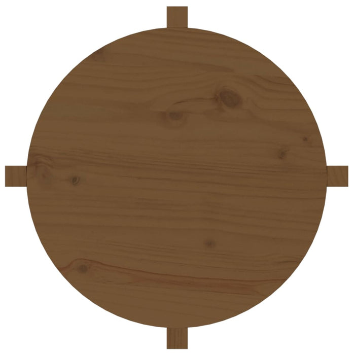 Couchtisch Honigbraun Ø 62,5x45 cm Massivholz Kiefer