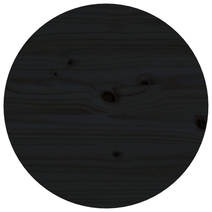 Couchtisch Schwarz Ø 55x60 cm Massivholz Kiefer