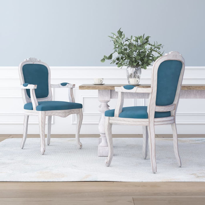 Dining room chairs 2 pcs. Blue 62x59.5x100.5 cm velvet