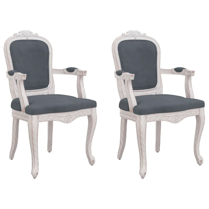 Dining room chairs 2 pcs. Dark gray 62x59.5x100.5 cm velvet