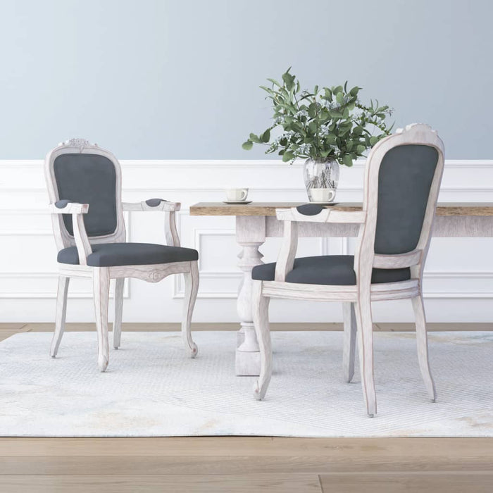 Dining room chairs 2 pcs. Dark gray 62x59.5x100.5 cm velvet