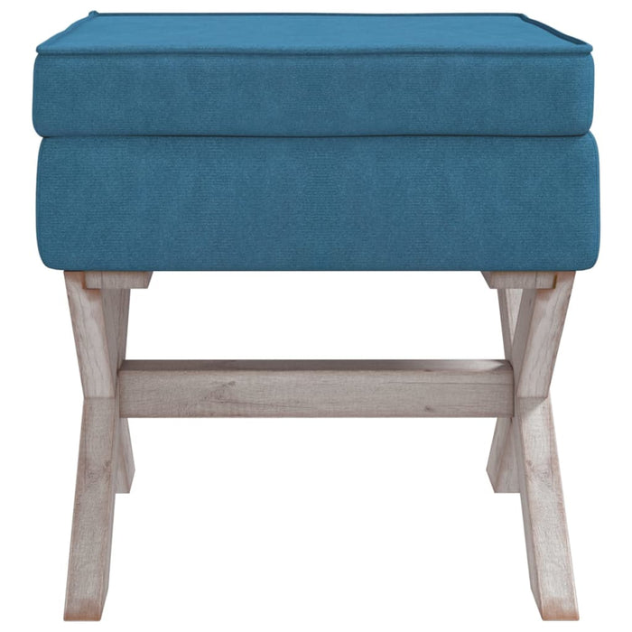 Hocker mit Stauraum Blau 45x45x49 cm Samt