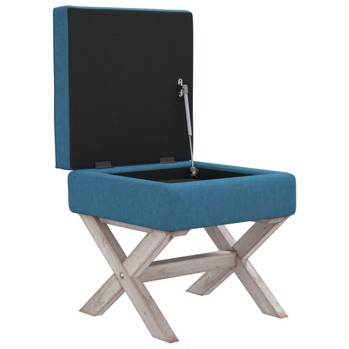 Hocker mit Stauraum Blau 45x45x49 cm Samt