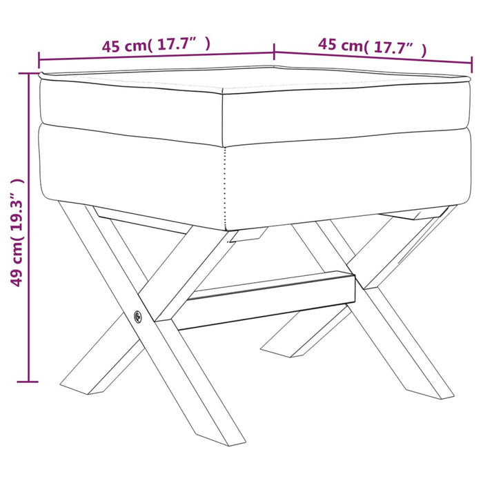 Hocker mit Stauraum Blau 45x45x49 cm Samt