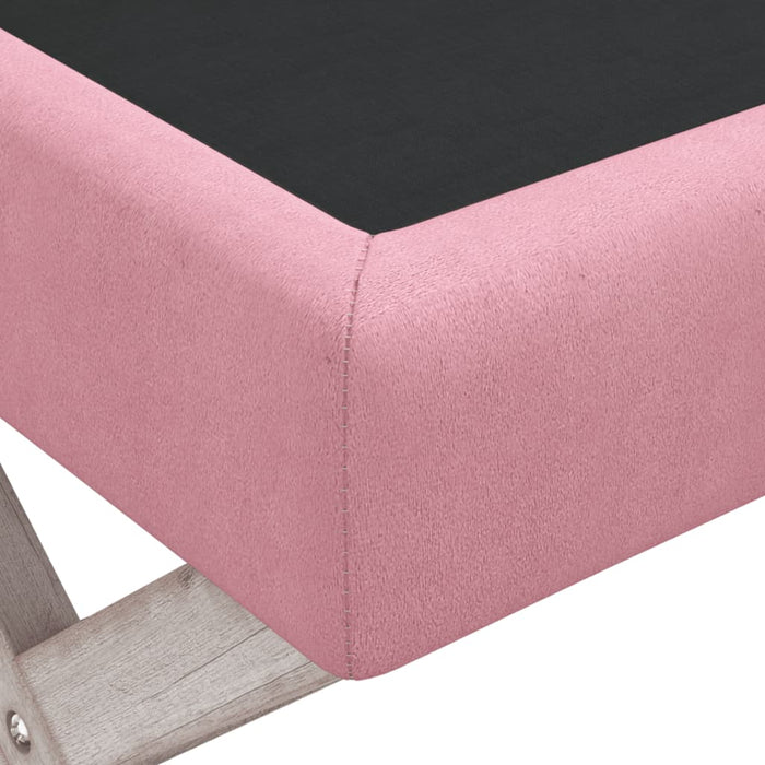 Stool with storage space pink 110x45x49 cm velvet