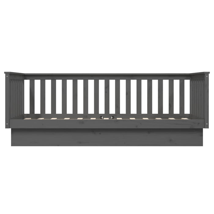 Tagesbett Grau 80x200 cm Massivholz Kiefer