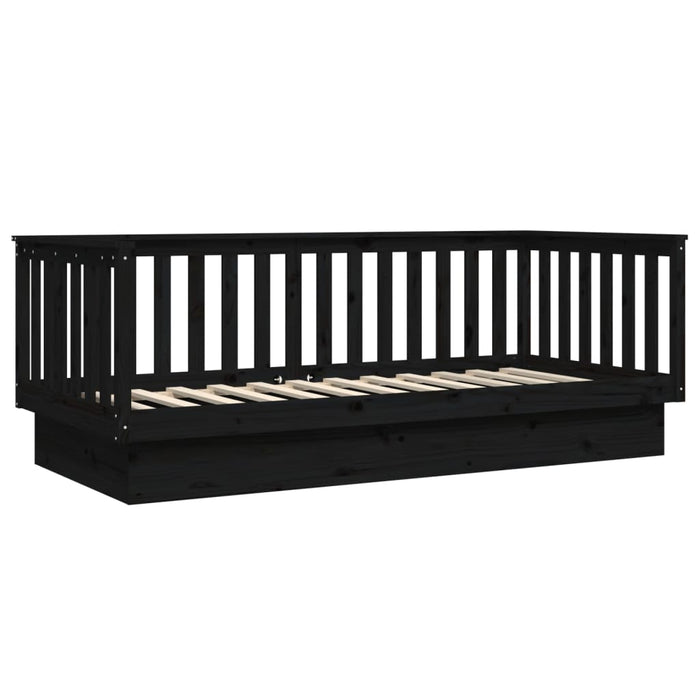 Tagesbett Schwarz 90x200 cm Massivholz Kiefer