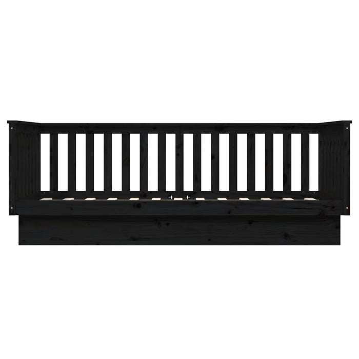 Tagesbett Schwarz 90x200 cm Massivholz Kiefer