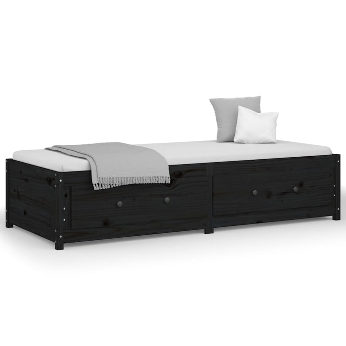 Tagesbett Schwarz 80x200 cm Massivholz Kiefer