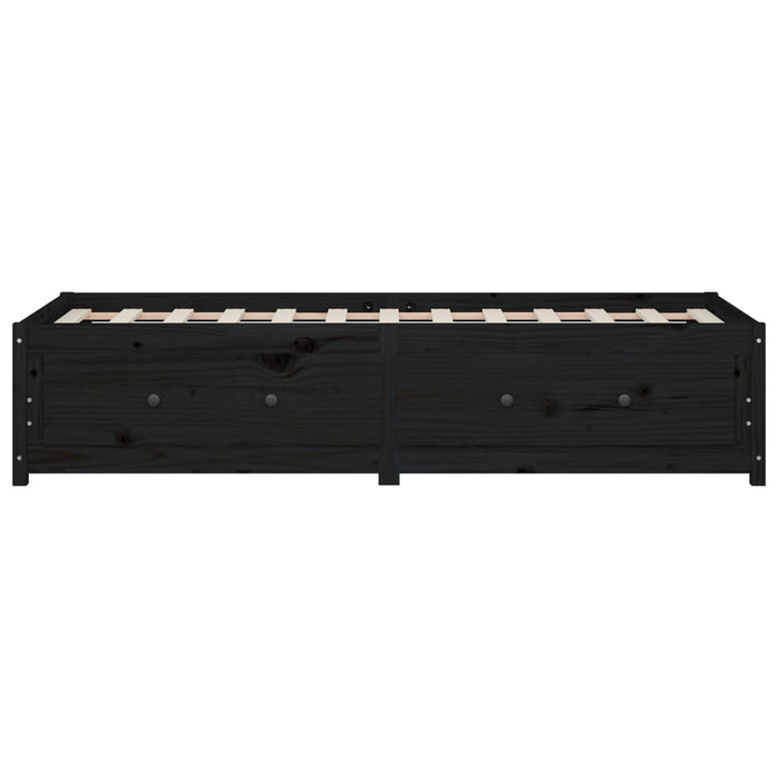 Tagesbett Schwarz 80x200 cm Massivholz Kiefer