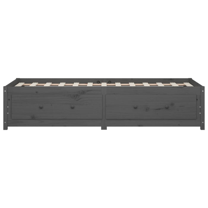 Tagesbett Grau 75x190 cm Massivholz Kiefer