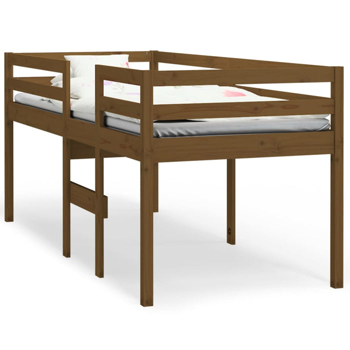 Hochbett Honigbraun 90x190 cm Massivholz Kiefer