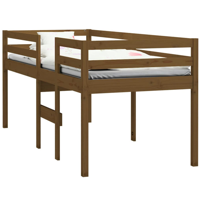 Hochbett Honigbraun 90x190 cm Massivholz Kiefer