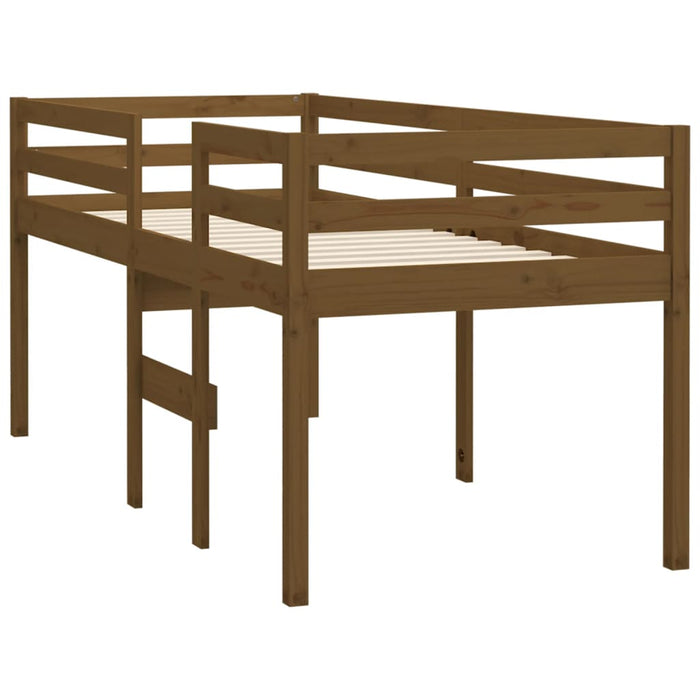 Hochbett Honigbraun 90x190 cm Massivholz Kiefer