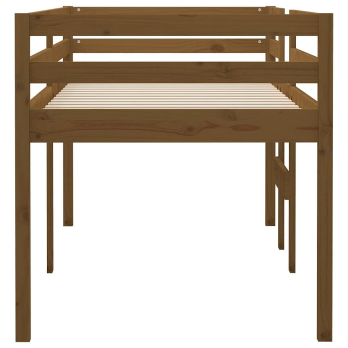 Hochbett Honigbraun 90x190 cm Massivholz Kiefer