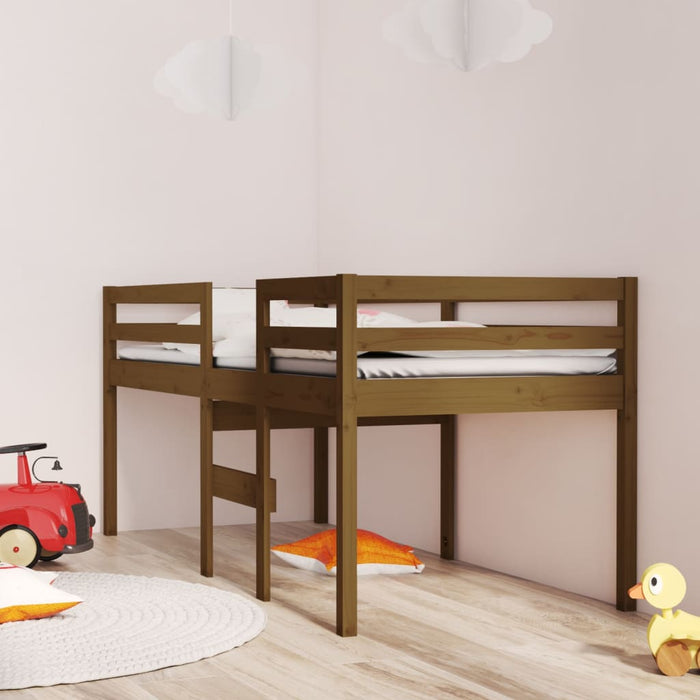 Hochbett Honigbraun 90x190 cm Massivholz Kiefer