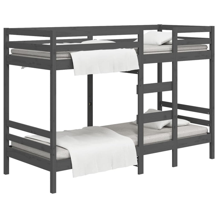 Etagenbett Grau 90x200 cm Massivholz Kiefer