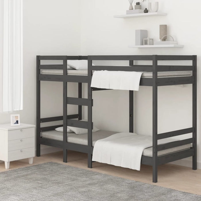 Etagenbett Grau 90x200 cm Massivholz Kiefer