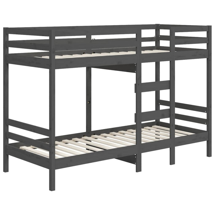 Etagenbett Grau 90x200 cm Massivholz Kiefer