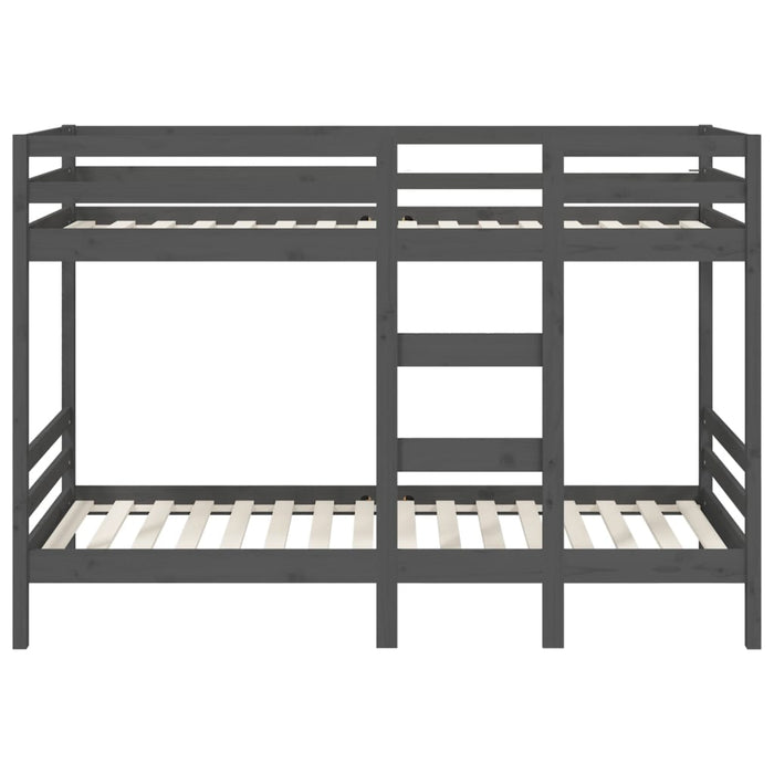 Etagenbett Grau 90x200 cm Massivholz Kiefer