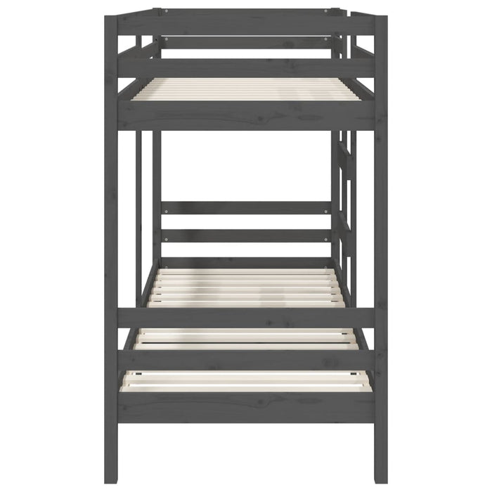 Etagenbett Grau 90x190 cm Massivholz Kiefer
