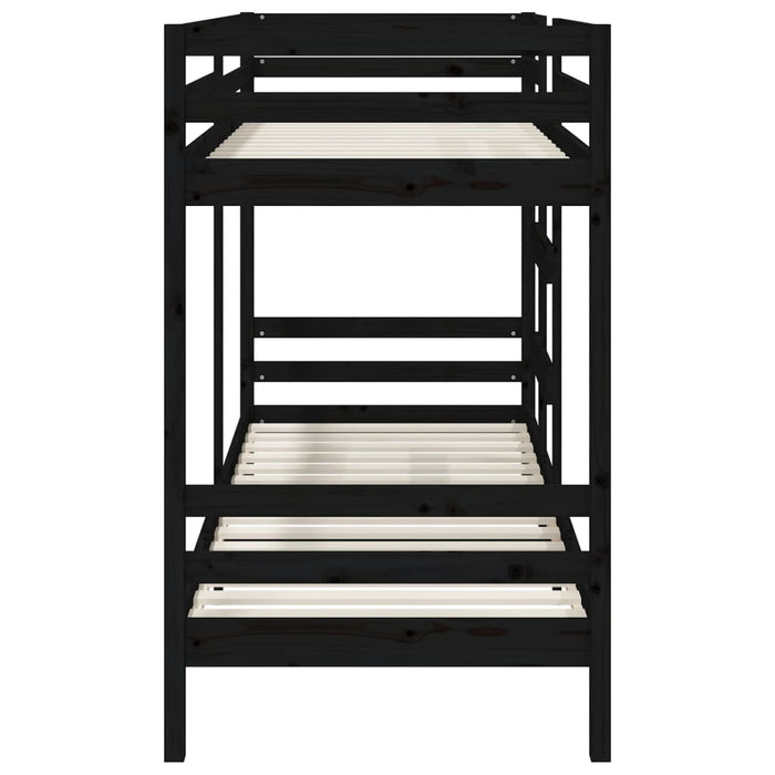 Etagenbett Schwarz 90x190 cm Massivholz Kiefer