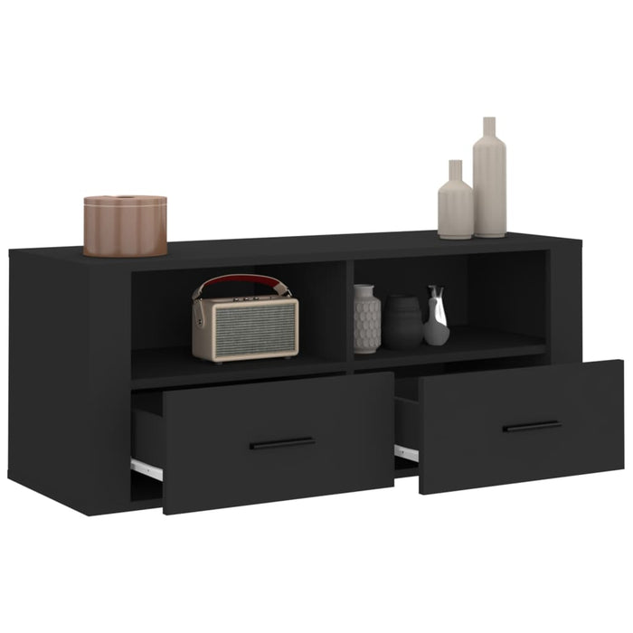TV-Schrank Schwarz 100x35x40 cm Holzwerkstoff