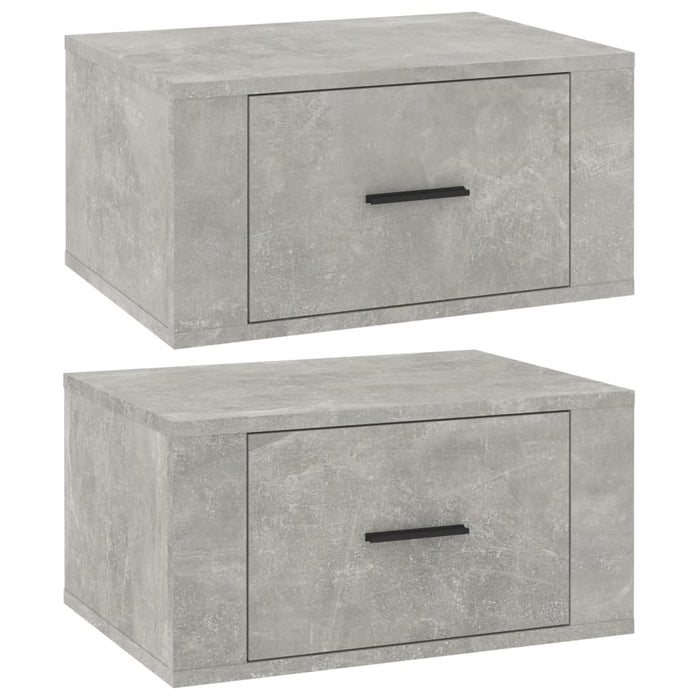 Wand-Nachttische 2 Stk. Betongrau 50x36x25 cm