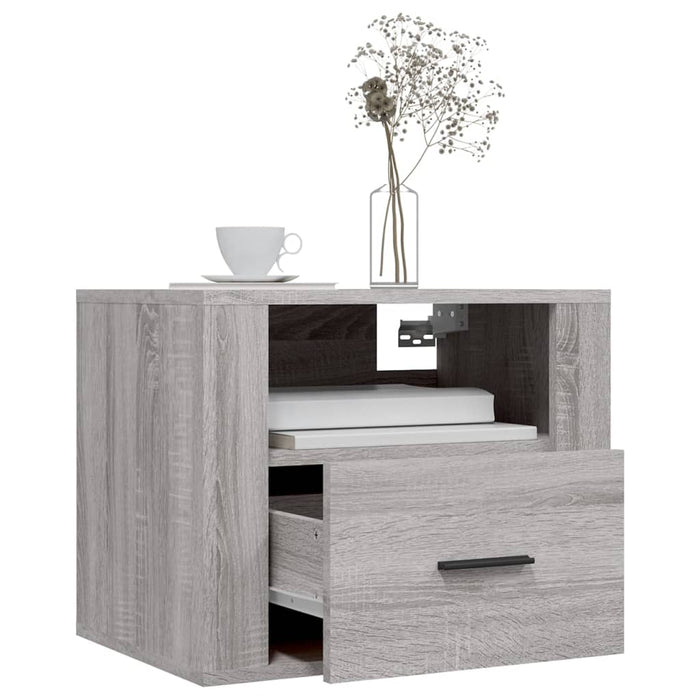 Wand-Nachttische 2 Stk. Grau Sonoma 50x36x40 cm