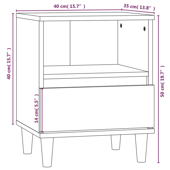 Nachttische 2 Stk. Braun Eichen-Optik 40x35x50 cm