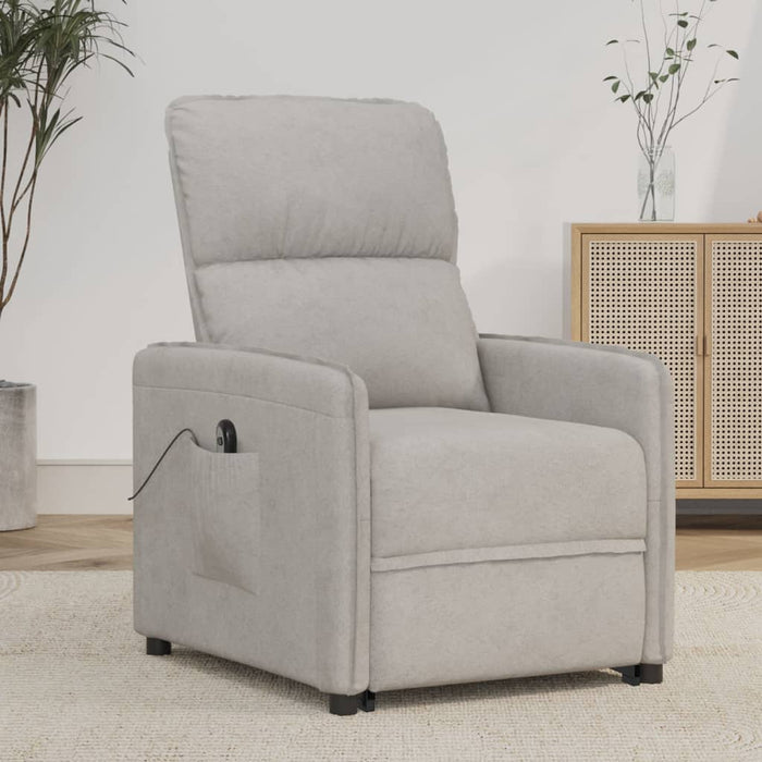 Aufstehsessel Hellgrau Mikrofasergewebe